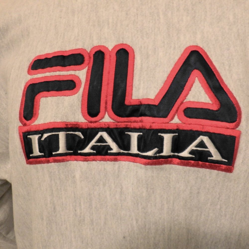 FILA Italia Off Gray Sweatshirt Size Large - Picture 2 of 7